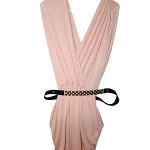 Unbranded Womens V-Neck Runch Side belted Mini Dress